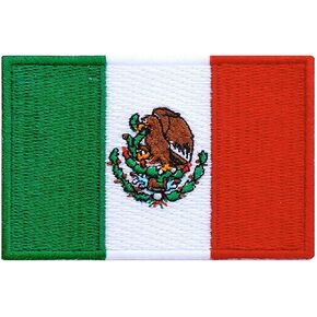 2 Pieces Mexico Flag Embroidered Iron On Patch Applique Mexican Flag Costume Uniform DIY Jean Jacket