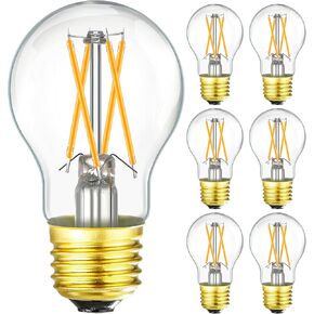 Dimmable E26 led Bulb 6W Equal 60 watt Vintage LED Edison Bulb AC120V A15 LED Bulb for Ceiling Fan Light Bulbs,Appliance Bulb and Refrigerator Light Bulb 600LM Clear Medium 6Pack (Soft white 3000k)
