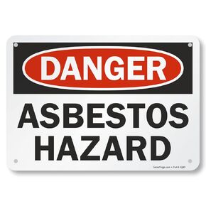 SmartSign "Danger - Asbestos Hazard" Sign | 7" x 10" Aluminum