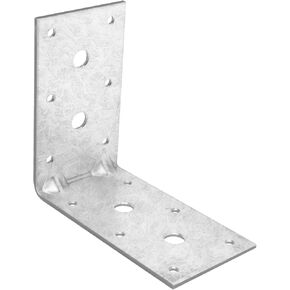 6 Pcs 4½" Steel L Right Angle Bracket, 90 Degree Corner Braces Reinforcing Rib, Metal Joint Timber Connector for Wood Shelves, 2.8mm Thickness, Max Load 110 lb.