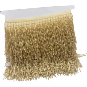 1 Yard 3.9 Inches Beaded Fringe Trim Lace Chainette Tassel Fringe Trimming for Dress Clothes Lamp Shade Decoration DIY (Black)
