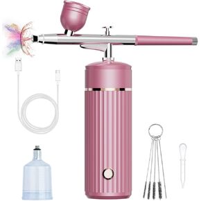 Rhinowisdom Airbrush Kit - Airbrush for Nails Cordless Air Brush Kit with Compressor, Nail Airbrush Machine for Makeup Painting Cake Decor Barbers