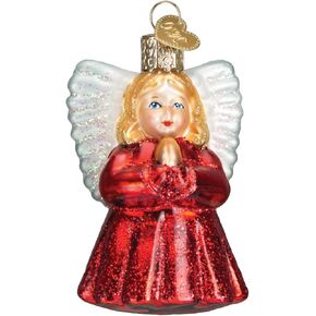 Old World Christmas Angel Collection Glass Blown Ornaments for Christmas Tree Glistening Snowflake