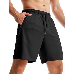Mens Workout Shorts 5"/7" with Zipper Pockets Quick Dry Lightweight Gym Athletic Shorts Linerless Running Shorts