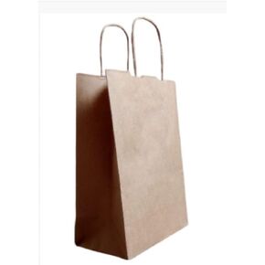 Generic Kraft Paper Bags with Handles - 8x4.3x10.4 inch (100Pcs, Brown) for Parties, Gift, Businesses, Retailers, Shopping, Wedding, Cafes, Restaurants