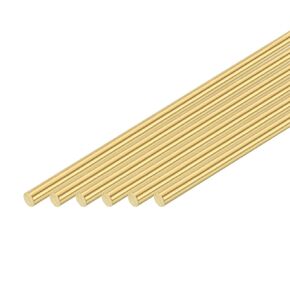 uxcell 8 Pcs 7/32"(5.5mm) Dia Brass Solid Round Rod, 6"(153mm) Length H62 Brass Lathe Bar Stock Round Brass Rod for DIY Crafts Industry Construction