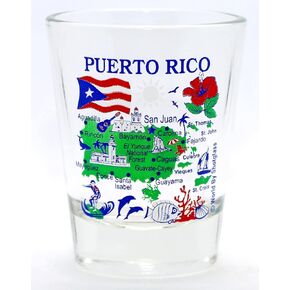 Puerto Rico Map Shot Glass
