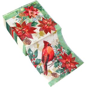 Iconikal Disposable Paper Dinner Party Napkins, Cardinal Poinsettia, 75-Count
