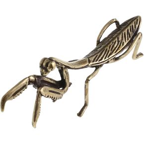 TOYANDONA Brass Mantis Sculpture Animal Craft Ornament for Home, Office, Hotel, Restaurant, Shop, Desk Decoration