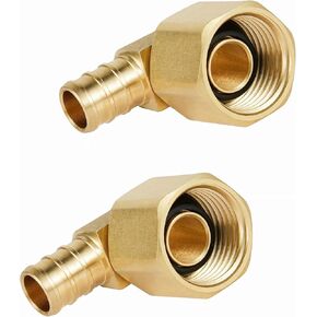 2-Pack EFIELD Barb Crimp Pex Fittings 1/2" x 1/2" Female NPT Swivel Elbow Adapter, ASTM F1807
