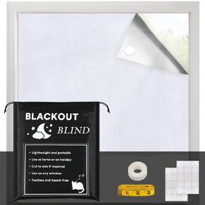 H.VERSAILTEX Portable Blackout Curtains for Bedroom 80" x 67", 100% Blackout Blind Curtain for Window No Drill Blackout Roller Shades with Thermal Insulated for Living Room Cut to Any Size, Black