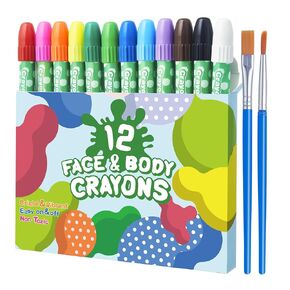 Lictin Face Painting Kits for Kids - 24 Colors Twistable Face Paint Crayons, Water Based Face Paint Marker Sticks for Halloween, Christmas, Cosplay, Face Makeup Body Paints Sticks for Kids and Adults