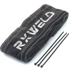 RX WELD Dark Grey TIG Welding Torch Cable Cover Flame-Resistant Leather Kevlar Stitched,MIG/Plasma Cable Sleeves Tig Cover,137''