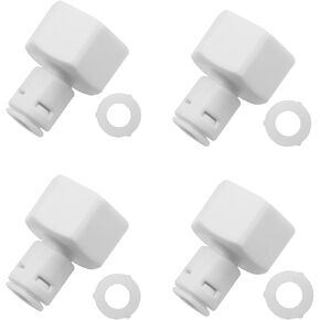 4pcs 1/4" Tube to 1/2" Female Thread Connect Water Pipe Joint White Quick Connect Push Connect Water Pipe Fitting Suitable for Quick Connection of Water Purifier