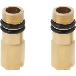 2Pcs Hot and Cold Water Inlet M10 Threaded Brass Plug Faucet Tap Flexible Pipe Water Inlet for Bathroom and Kitchen Mixer Taps 10 mm