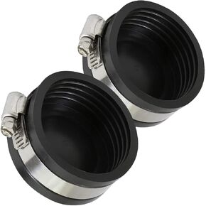 3942x2 Flexible Pvc PipeCap with Stainless Steel Clamps 2 inch Black (pack of 2)