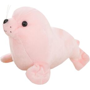 zhidiloveyou Seal Plush Stuffed Animal Pink Cute Seal Toy Pillow Kawaii Doll for Kids, 9 inch