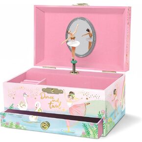 Musical Ballerina Jewelry Box for Girls - Kids Dancing Ballerina Music Box with Mirror, Ballet Gifts for Little Girls, Jewelry Boxes, Childrens Birthday Gift, Ages 3-10