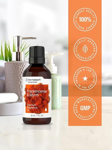 Frankincense & Myrrh Fragrance Oil | 0.51 fl oz (15ml) | Premium Grade | for Diffusers, Candle and Soap Making, DIY Projects & More | by Horbaach in Kuwait