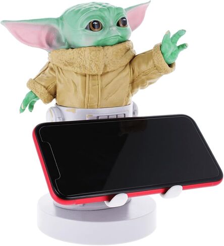 Exquisite Gaming: The Mandalorian: The Child - Star Wars Original Mobile Phone & Gaming Controller Holder, Device Stand, Cable Guys, Licensed Figure , Green in Saudi Arabia