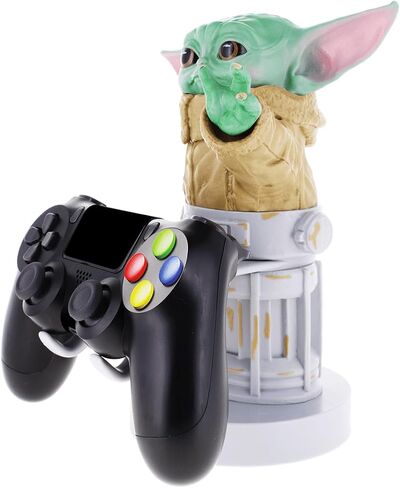 Exquisite Gaming: The Mandalorian: The Child - Star Wars Original Mobile Phone & Gaming Controller Holder, Device Stand, Cable Guys, Licensed Figure , Green in Saudi Arabia