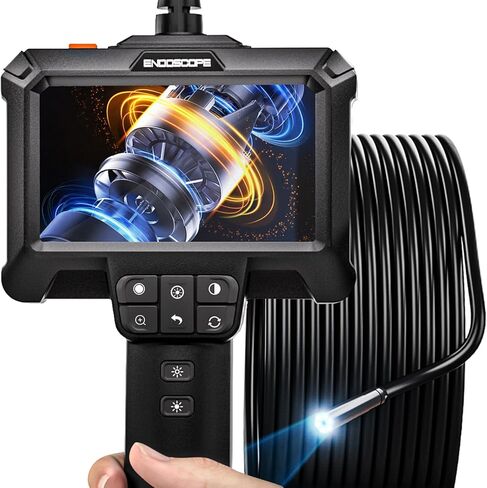 كاميرا Borescope، كاميرا منظار صناعية IPS مقاس 4.3 بوصة مع ضوء IP67 وكاميرا فحص مقاومة للماء وكاميرا ثعبان مع كابل شبه صلب بطول 16.5 قدم in Kuwait