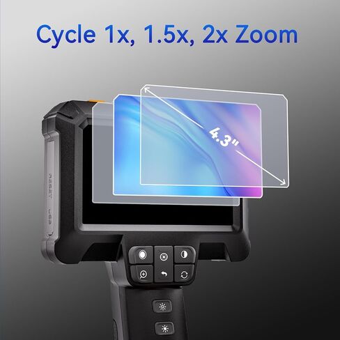 كاميرا Borescope، كاميرا منظار صناعية IPS مقاس 4.3 بوصة مع ضوء IP67 وكاميرا فحص مقاومة للماء وكاميرا ثعبان مع كابل شبه صلب بطول 16.5 قدم in Kuwait