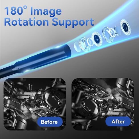 كاميرا Borescope، كاميرا منظار صناعية IPS مقاس 4.3 بوصة مع ضوء IP67 وكاميرا فحص مقاومة للماء وكاميرا ثعبان مع كابل شبه صلب بطول 16.5 قدم in Kuwait