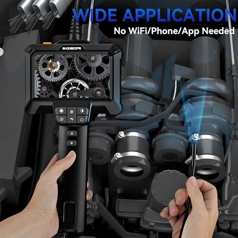 كاميرا Borescope، كاميرا منظار صناعية IPS مقاس 4.3 بوصة مع ضوء IP67 وكاميرا فحص مقاومة للماء وكاميرا ثعبان مع كابل شبه صلب بطول 16.5 قدم in Kuwait