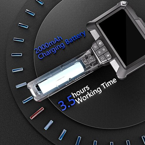 كاميرا Borescope، كاميرا منظار صناعية IPS مقاس 4.3 بوصة مع ضوء IP67 وكاميرا فحص مقاومة للماء وكاميرا ثعبان مع كابل شبه صلب بطول 16.5 قدم in Kuwait