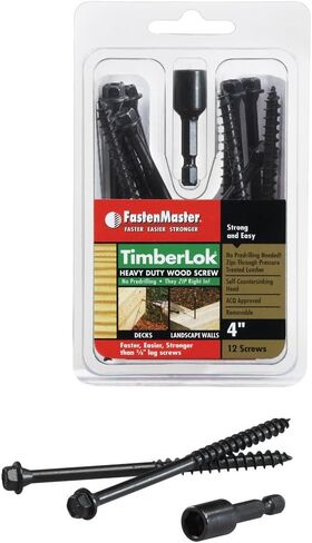 FastenMaster FMTLOK08-12 TimberLOK Heavy-Duty Wood Screw, 8 Inches, 12-Count,Black in Saudi Arabia