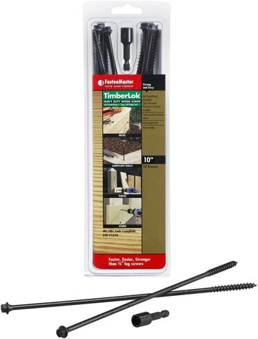 FastenMaster FMTLOK08-12 TimberLOK Heavy-Duty Wood Screw, 8 Inches, 12-Count,Black in Saudi Arabia
