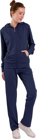 TanBridge Sweatsuits للنساء مجموعة 2 قطعة الدعاوى المسار زمم هوديي وبنطلون مطابقة الركض للنساء in Kuwait