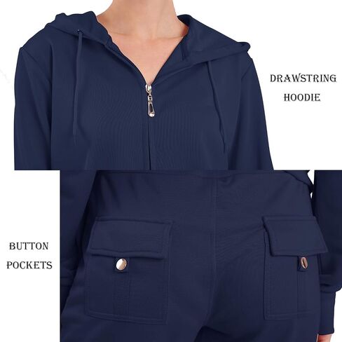 TanBridge Sweatsuits للنساء مجموعة 2 قطعة الدعاوى المسار زمم هوديي وبنطلون مطابقة الركض للنساء in Kuwait