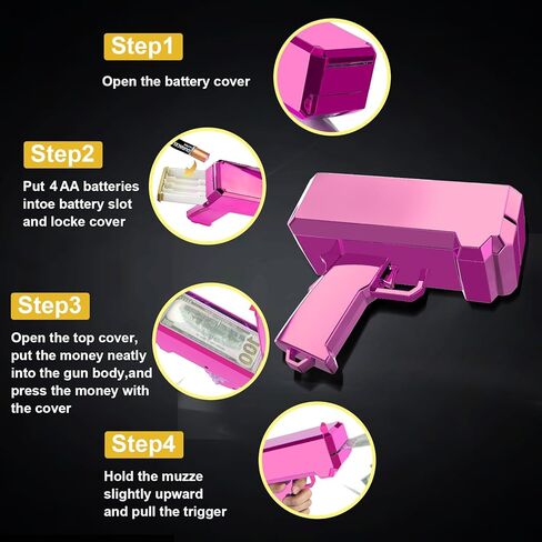 مسدس مسدس المال - مسدس مدفع نقدي من جوسيل، مسدس لعبة مطر، مسدس نقدي محمول باليد لمستلزمات حفلات أفلام الألعاب in Kuwait