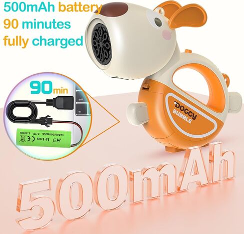 Rechargeable Bubble Machine Gun, Portable 360°Leak Proof Auto Dog Bubble Machine for Kids Toddler 1-3 4-8 Parties with Lights Music, Pink Gift for Boys Girls and Pet Birthday in Saudi Arabia