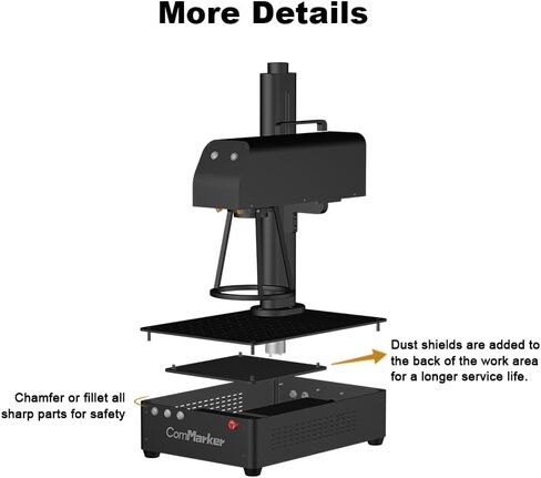 ComMarker B4 20W Fiber Laser Engraver، آلة النقش بالليزر المتوافقة مع LightBurn مع عدستين مختلفتين الحجم، 2 في 1 سطح المكتب وآلة وسم ألياف الليزر المحمولة للمجوهرات، الشظية، الذهب، البهلوانات in Kuwait
