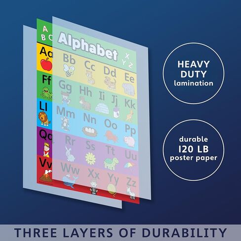مجموعة لوحات الرسم البياني للملصقات الأبجدية والأرقام من Palace Learning 1-100 (18 × 24) in Kuwait
