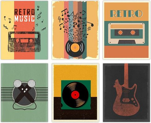 SUPERDANT 6 PCS Retro Coffee Canvas Prints Wall Art Pictures Coffee Bar Wall Decor Coffee Sign Kitchen Canvas Wall Art for Modern Home Dining Room Decorative Bakery Cafe Restaurant Wall Decor in Saudi Arabia