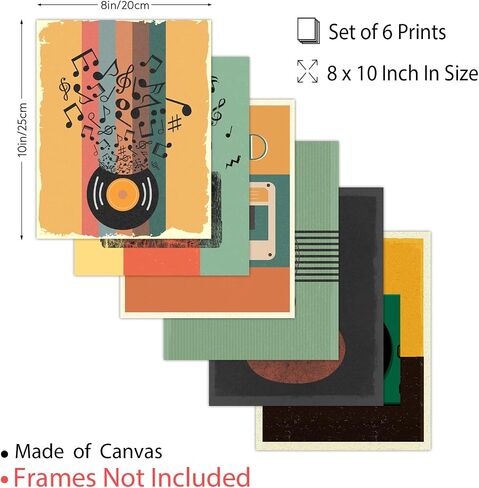 SUPERDANT 6 PCS Retro Coffee Canvas Prints Wall Art Pictures Coffee Bar Wall Decor Coffee Sign Kitchen Canvas Wall Art for Modern Home Dining Room Decorative Bakery Cafe Restaurant Wall Decor in Saudi Arabia
