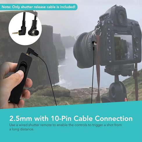 Foto&Tech 2.5mm-N1 10-PIN Remote Control Shutter Release Cable Cord Compatible with Miops Trigger & Nikon Cameras D850 D5 D500 D4s D4 D3 D810A D810 D800 D800E D2 D2H D2X D2Xs D300 D1 D300s D700 Z9 Z8 in Kuwait