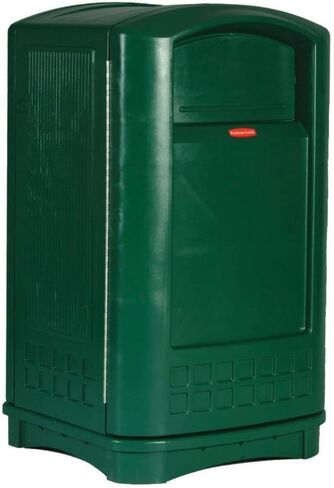 Rubbermaid Commercial Products Plaza Trash Can with Swing Doors, 50-Gallon, Beige, Large Outdoor Wastebasket for Stadiums/Malls/Airports/Office Buildings/Schools in Saudi Arabia