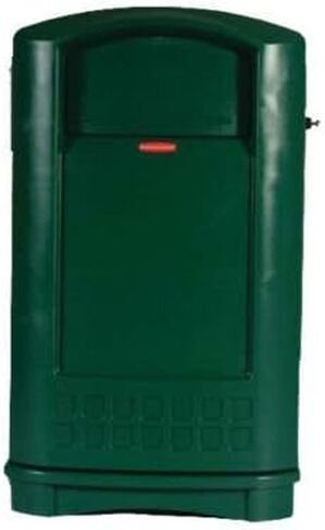 Rubbermaid Commercial Products Plaza Trash Can with Swing Doors, 50-Gallon, Beige, Large Outdoor Wastebasket for Stadiums/Malls/Airports/Office Buildings/Schools in Saudi Arabia