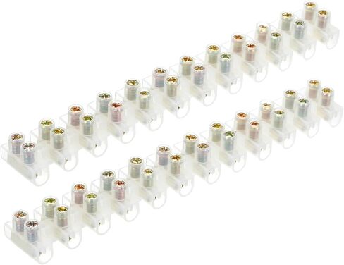 uxcell Terminal Block 12 Positions 380V 30A Dual Row Screw Terminal Strip Block Terminals Barrier Strip Wire Connector 2Pcs in Saudi Arabia