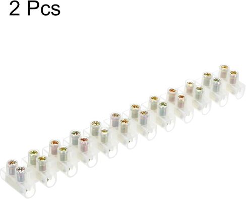 uxcell Terminal Block 12 Positions 380V 30A Dual Row Screw Terminal Strip Block Terminals Barrier Strip Wire Connector 2Pcs in Saudi Arabia