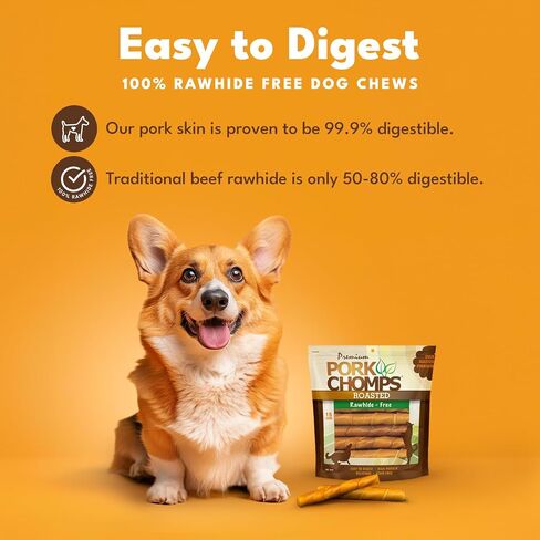Pork Chomps Roasted Pork Skin Dog Chews, 6-inch Twists, 4 Count in Kuwait
