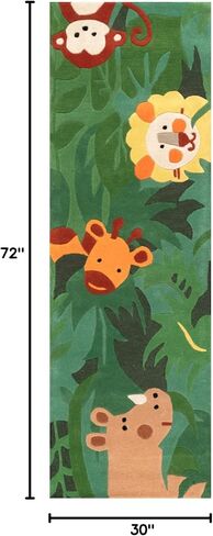 nuLOOM Hand Tufted King of the Jungle Runner Rug, 2' 6" x 8', Green in Saudi Arabia