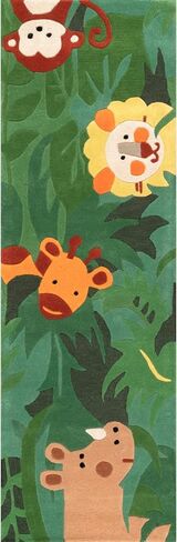 nuLOOM Hand Tufted King of the Jungle Runner Rug, 2' 6" x 8', Green in Saudi Arabia