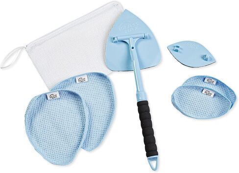 Pro Home Surface and Glass Cleaning Tool - Extendable Handle and Washable Reusable Microfiber Cloths - Clean Hard to Reach/Tight Corners/Large Mirrors or Windows in Saudi Arabia