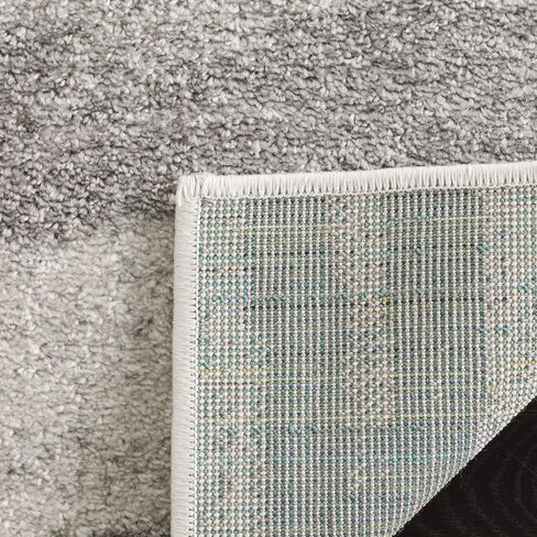 SAFAVIEH Adirondack Collection Area Rug - 6' Square, Cream & Grey, Modern Wave Distressed Design, Non-Shedding & Easy Care, Ideal for High Traffic Areas in Living Room, Bedroom (ADR125C) in Saudi Arabia
